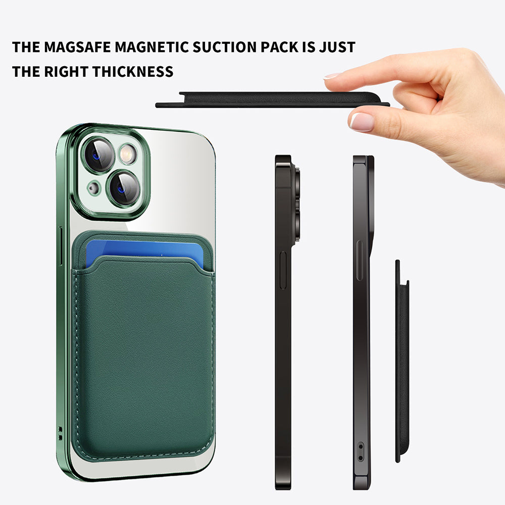 Pro iPhone 14 Plus TPU PC Mobile Case Anti-Scratch Magnetic Cover with Card Bag Pro iPhone 14 Plus TPU PC Mobile Case Anti-Scratch Magnetic Cover with Card Bag